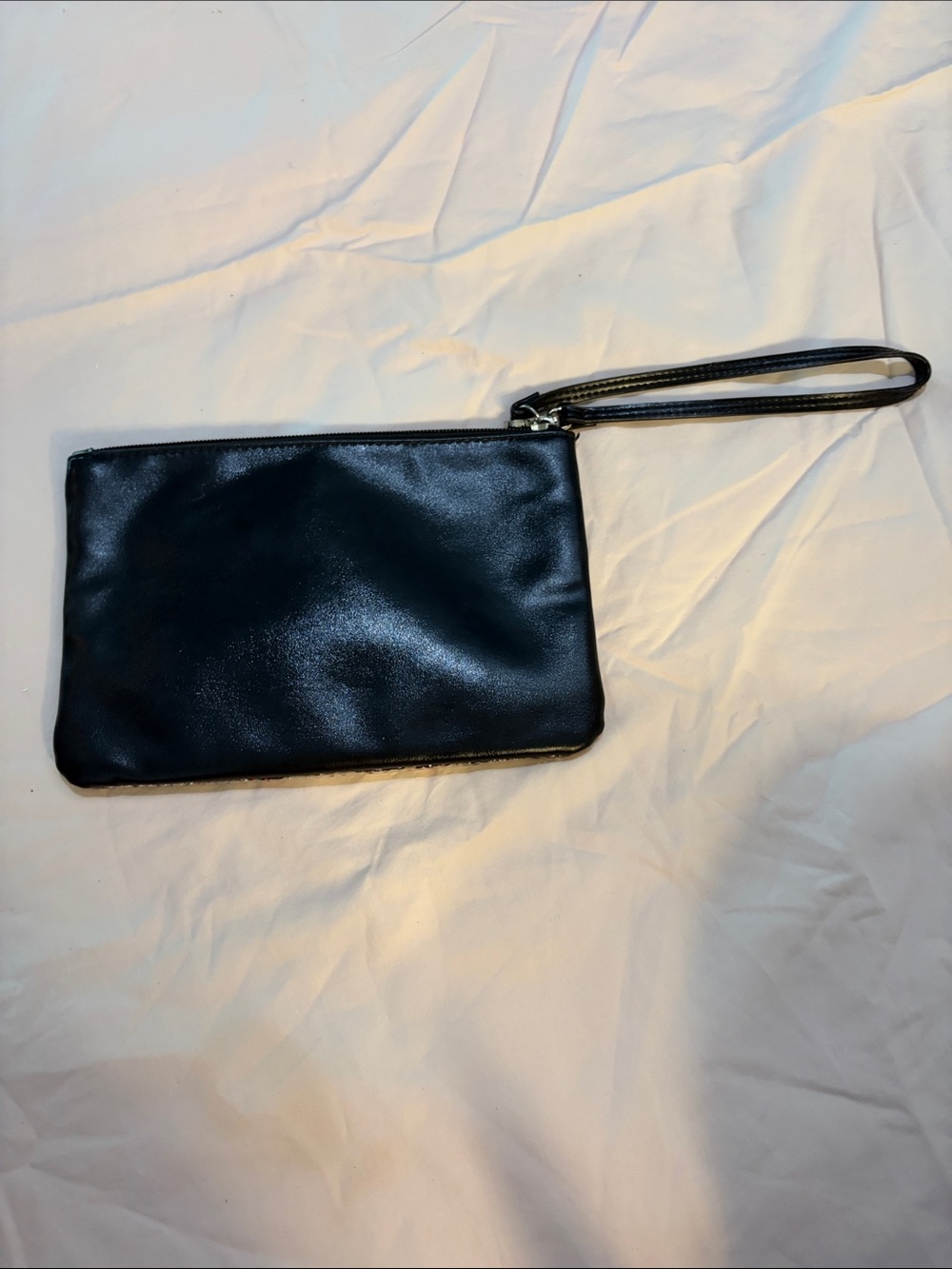 Victoria's Secret Black Sequin Wristlet with Red & Silver Accents - Picture 2 of 4